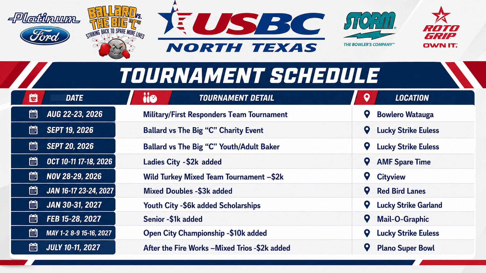 tournament schedule